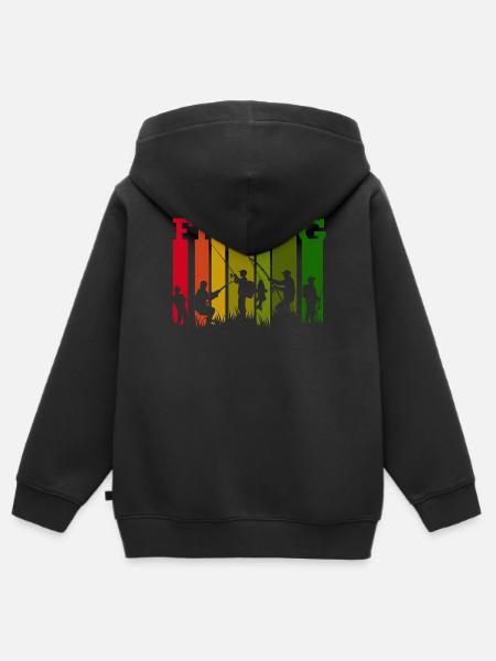 Angeln - Kinder Premium Organic Zip Hoodie - Schwarz