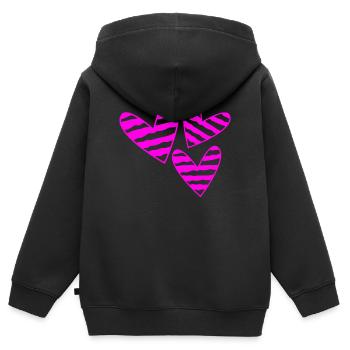 VALENTINSTAG. Junggesellinnenabschied. ICH LIEBE DICH. ICH LIEBE DICH. LIEBE - Kinder Premium Organic Zip Hoodie - Schwarz - Hinten - AI Model Kid Male (0cm)