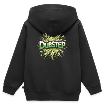 dubstep explosion - Sweat Premium à capuche zippé enfant bio - noir - Dos - AI Model Kid Male (0cm)