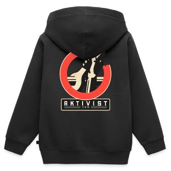 Aktivist der Arbeit - Kinder Premium Organic Zip Hoodie - Schwarz - Hinten - AI Model Kid Male (0cm)