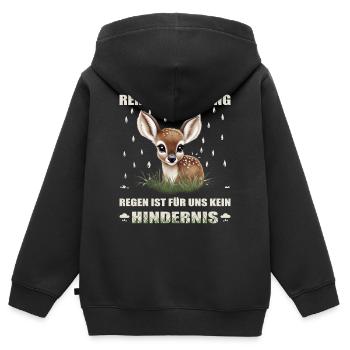 Rehkitz Rettung - Kinder Premium Organic Zip Hoodie - Schwarz - Hinten - AI Model Kid Male (0cm)