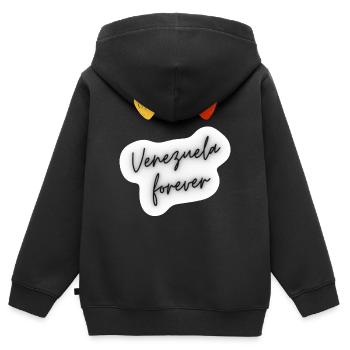 Venezuela für immer - Kinder Premium Organic Zip Hoodie - Schwarz - Hinten - AI Model Kid Male (0cm)