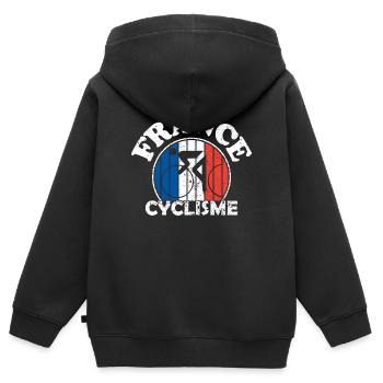 Radfahren - Radfahren - Radfahren - Frankreich cyclisme - Kinder Premium Organic Zip Hoodie - Schwarz - Hinten - AI Model Kid Male (0cm)