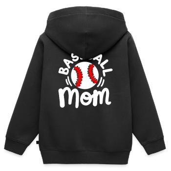 Baseball Baseball-Spieler Baseball-Mama - Kinder Premium Organic Zip Hoodie - Schwarz - Hinten - AI Model Kid Male (0cm)