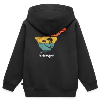 Teneriffa Karte Umriss Kanaren Urlaub vintage - Kinder Premium Organic Zip Hoodie - Schwarz - Hinten - AI Model Kid Male (0cm)