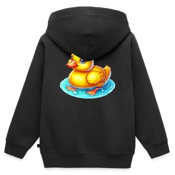 Caneton Canard Canard - Sweat Premium à capuche zippé enfant bio - noir - Dos - AI Model Kid Male (0cm)