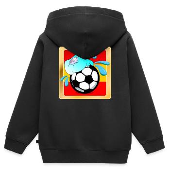 SOMMER SPANIEN FUßBALL - HITZE - Kinder Premium Organic Zip Hoodie - Schwarz - Hinten - AI Model Kid Male (0cm)