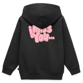 tu me manques Designs exclusifs - Sweat Premium à capuche zippé enfant bio - noir - Dos - AI Model Kid Male (0cm)