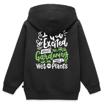 Gartenarbeit Gärtner - Kinder Premium Organic Zip Hoodie - Schwarz - Hinten - AI Model Kid Male (0cm)
