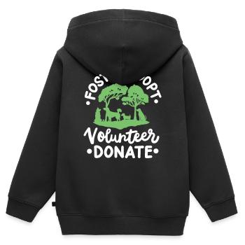 Hunderettung Tierheim - Kinder Premium Organic Zip Hoodie - Schwarz - Hinten - AI Model Kid Male (0cm)
