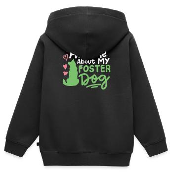 Pflegehund Herrchen Frauchen - Kinder Premium Organic Zip Hoodie - Schwarz - Hinten - AI Model Kid Male (0cm)