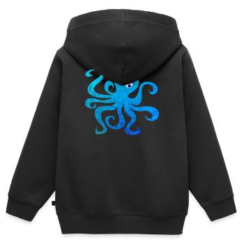 Oktopus Tintenfisch Comic Struktur Meer Ozean Tier - Kinder Premium Organic Zip Hoodie - Schwarz - Hinten - AI Model Kid Male (0cm)