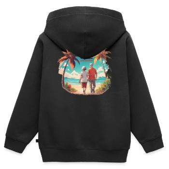 Wir sind in Rente - Kinder Premium Organic Zip Hoodie - Schwarz - Hinten - AI Model Kid Male (0cm)