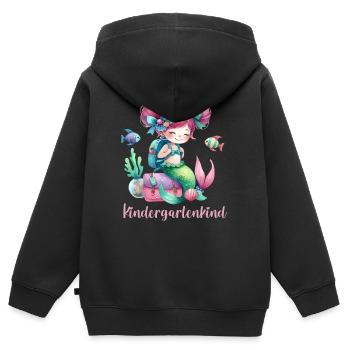 Kindergartenkind Vorschulkind Meerjungfrau - Kinder Premium Organic Zip Hoodie - Schwarz - Hinten - AI Model Kid Male (0cm)