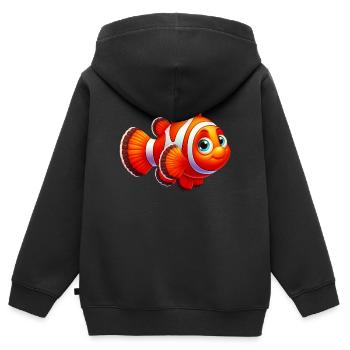 Clownfische - Kinder Premium Organic Zip Hoodie - Schwarz - Hinten - AI Model Kid Male (0cm)