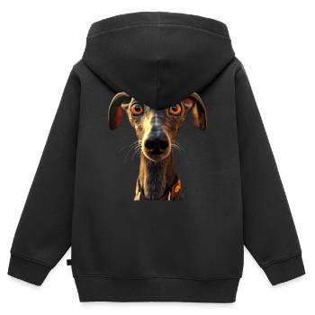 Windhund Hundeliebhaber Jagdhund Liebe Greyhound - Kinder Premium Organic Zip Hoodie - Schwarz - Hinten - AI Model Kid Male (0cm)