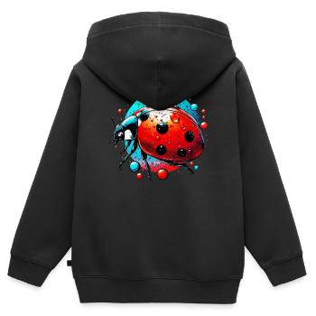 Ladybug - Kids Premium Organic Zip-up Hoodie - black - Back - AI Model Kid Male (0cm)