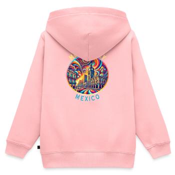 Monterrey Mexiko Städte Kunst Design - Kinder Premium Organic Zip Hoodie - Rosa - Hinten - AI Model Kid Female (0cm)