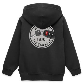 Pass auf, ich habe die Autoschlüssel - Kinder Premium Organic Zip Hoodie - Schwarz - Hinten - AI Model Kid Male (0cm)