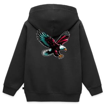 Eagle - Kids Premium Organic Zip-up Hoodie - black - Back - AI Model Kid Male (0cm)