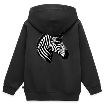 Zebra - Kinder Premium zip hoodie biologisch - zwart - Achter - AI Model Kid Male (0cm)