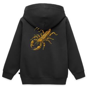 Scorpion Arachnides Scorpion Drôles de scorpions - Sweat Premium à capuche zippé enfant bio - noir - Dos - AI Model Kid Male (0cm)