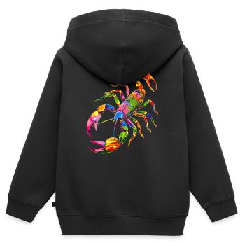 Scorpion Arachnides Scorpion Drôles de scorpions - Sweat Premium à capuche zippé enfant bio - noir - Dos - AI Model Kid Male (0cm)