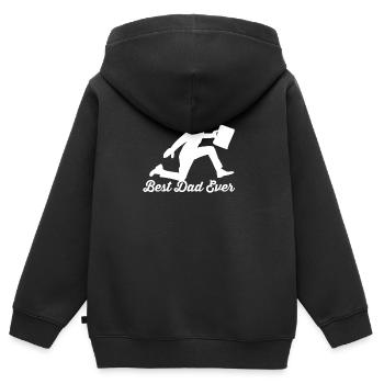 Affaire - Sweat Premium à capuche zippé enfant bio - noir - Dos - AI Model Kid Male (0cm)