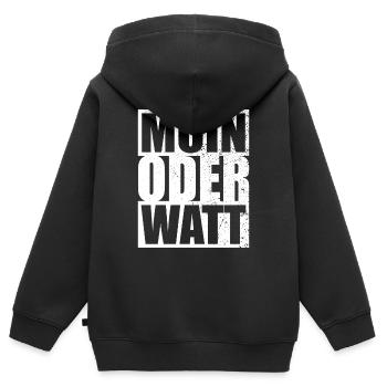 Moin ou Watt Ruhrgebiet Ruhrpott Hamburg Moin - Sweat Premium à capuche zippé enfant bio - noir - Dos - AI Model Kid Male (0cm)