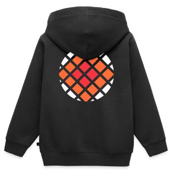 Coole quadratische Kunst mit Feuertönen - Kinder Premium Organic Zip Hoodie - Schwarz - Hinten - AI Model Kid Male (0cm)