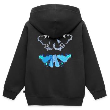 Tomber dans le caractère - Sweat Premium à capuche zippé enfant bio - noir - Dos - AI Model Kid Male (0cm)