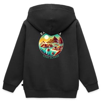 Parotonga Cook Islands Pazifik Reise - Kinder Premium Organic Zip Hoodie - Schwarz - Hinten - AI Model Kid Male (0cm)