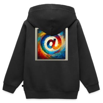 Symbol 6 - Kinder Premium Organic Zip Hoodie - Schwarz - Hinten - AI Model Kid Male (0cm)
