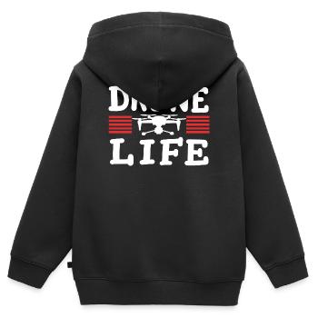 Drohnenpilot RC FPV Quadrocopter - Kinder Premium Organic Zip Hoodie - Schwarz - Hinten - AI Model Kid Male (0cm)