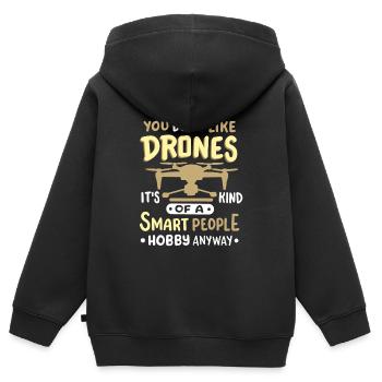 Drohnen Quadrocopter RC Drohnenpilot - Kinder Premium Organic Zip Hoodie - Schwarz - Hinten - AI Model Kid Male (0cm)