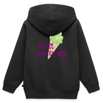 Eis coole lustige Sprüche Gemüse schlecken Eiskrem - Kinder Premium Organic Zip Hoodie - Schwarz - Hinten - AI Model Kid Male (0cm)