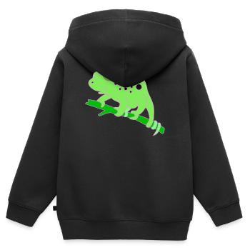 Chamaeleon tier - Kinder Premium Organic Zip Hoodie - Schwarz - Hinten - AI Model Kid Male (0cm)