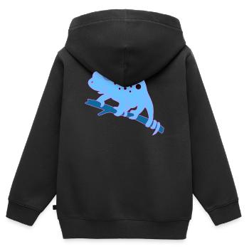 Chamaeleon tier - Kinder Premium Organic Zip Hoodie - Schwarz - Hinten - AI Model Kid Male (0cm)