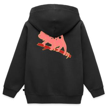 Chamaeleon tier - Kinder Premium Organic Zip Hoodie - Schwarz - Hinten - AI Model Kid Male (0cm)