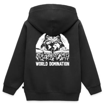 Weltherrschaft 1 - Kinder Premium Organic Zip Hoodie - Schwarz - Hinten - AI Model Kid Male (0cm)