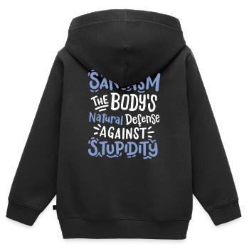 Sarkasmus sarkastischer Spruch - Kinder Premium Organic Zip Hoodie - Schwarz - Hinten - AI Model Kid Male (0cm)