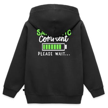 sarkastisch lustig Sarkasmus - Kinder Premium Organic Zip Hoodie - Schwarz - Hinten - AI Model Kid Male (0cm)