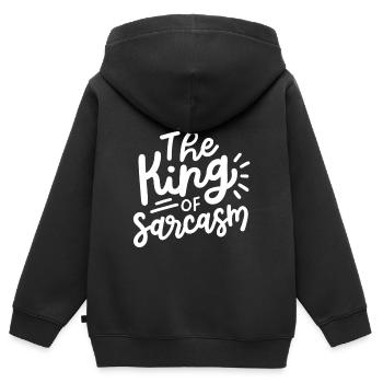 Sarkasmus sarkastisch - Kinder Premium Organic Zip Hoodie - Schwarz - Hinten - AI Model Kid Male (0cm)