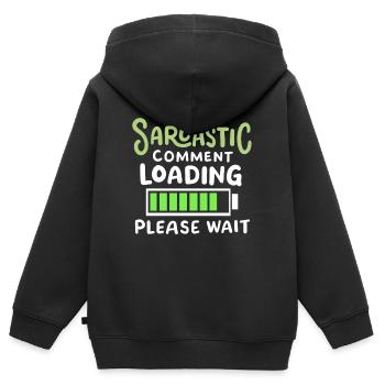 sarkastisch lustig Sarkasmus - Kinder Premium Organic Zip Hoodie - Schwarz - Hinten - AI Model Kid Male (0cm)