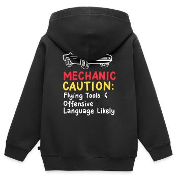 Automechaniker Auto Drag Racing - Kinder Premium Organic Zip Hoodie - Schwarz - Hinten - AI Model Kid Male (0cm)
