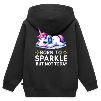 Born to Sparkle but Not Today Unicorn - Kids Premium Organic Zip-up Hoodie - black - Back - AI Model Kid Male (0cm)