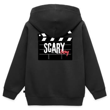 Scary Boy Film Klappe Design - Kinder Premium Organic Zip Hoodie - Schwarz - Hinten - AI Model Kid Male (0cm)