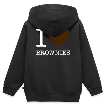 I LOVE BROWNIES - Kinder Premium Organic Zip Hoodie - Schwarz - Hinten - AI Model Kid Male (0cm)