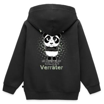 Bonne chance avec les nouveaux collègues Veräter Panda - Sweat Premium à capuche zippé enfant bio - noir - Dos - AI Model Kid Male (0cm)
