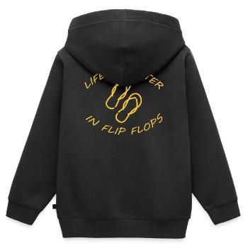 LIFE IS BETTER IN FLIP FLOPS - Kinder Premium Organic Zip Hoodie - Schwarz - Hinten - AI Model Kid Male (0cm)